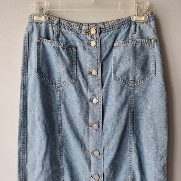 Vintage Liz Claiborne Long Maxi Denim/Jean Skirt Sz 8 Cottagecore Prairi… - Picture 2 of 16